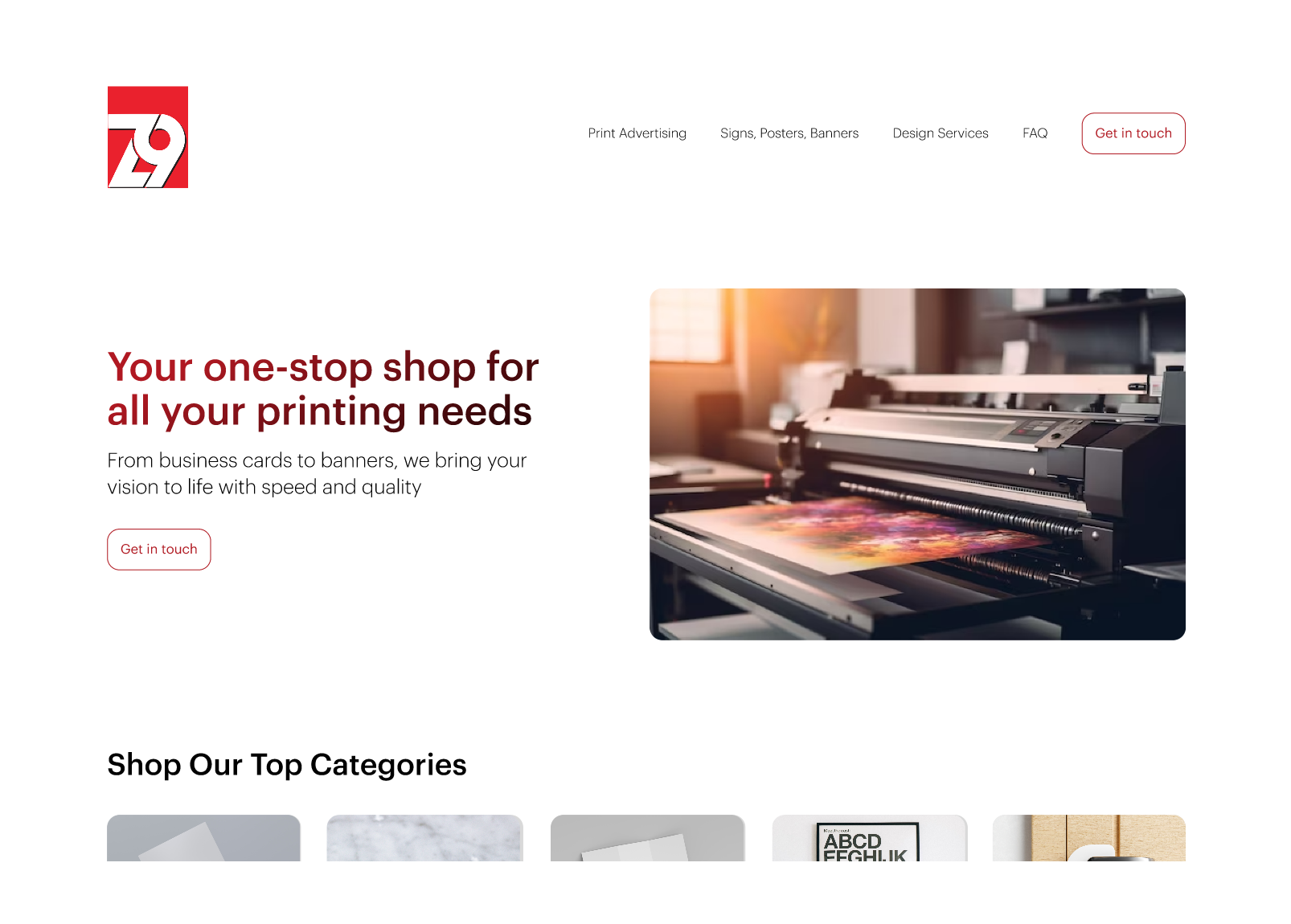 Zeenine Media final landing page design