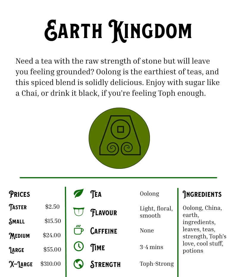 Earth Kingdom tea card